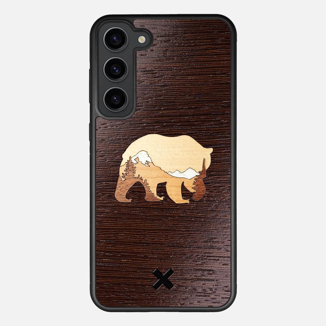 Bear Mountain Case for the Samsung Galaxy S23 Plus featuring a Wenge, Maple, Cherry, and Sapele Wood backer with the Keyway X Mark#Phone Model_Galaxy S23 Plus