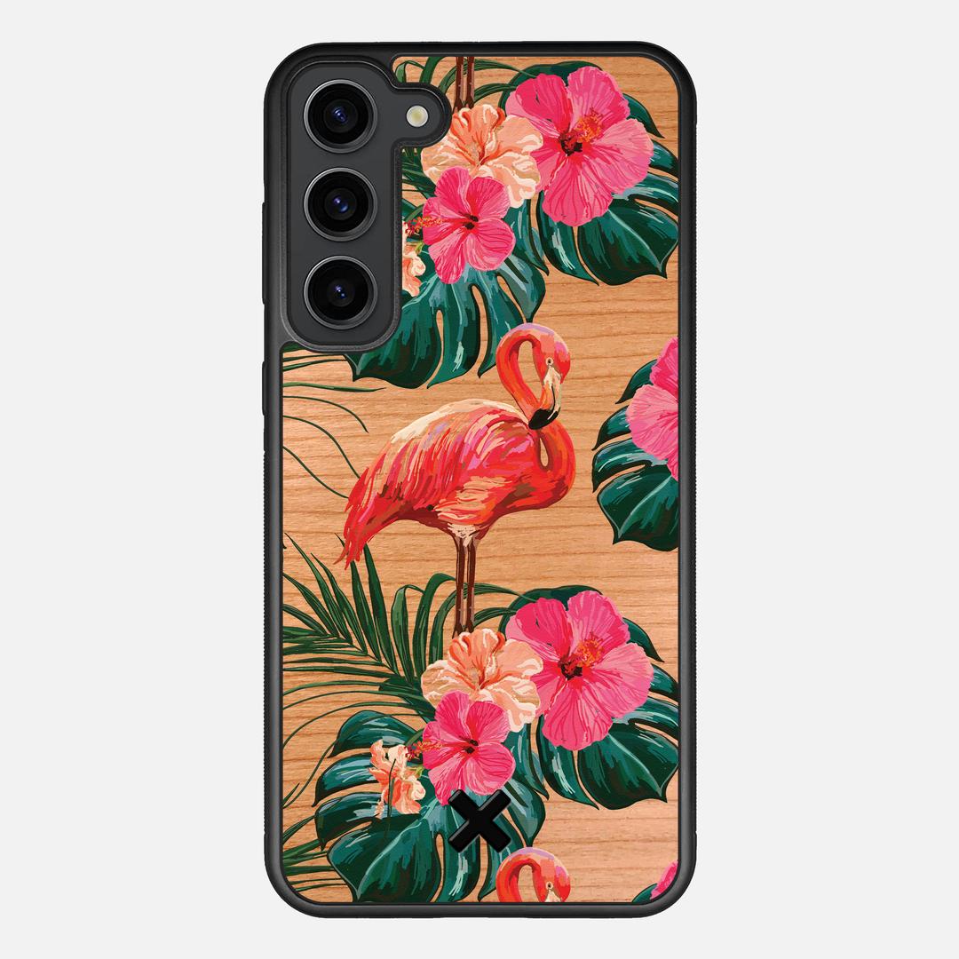 Flamingo Case for the Samsung Galaxy S23 Plus featuring a UV Printed Cherry Wood backer with the Keyway X Mark#Phone Model_Galaxy S23 Plus