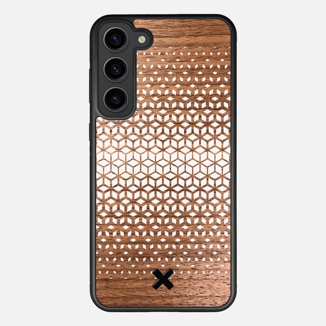 Geo Case for the Samsung Galaxy S23 Plus featuring a UV Printed Walnut Wood backer with the Keyway X Mark#Phone Model_Galaxy S23 Plus