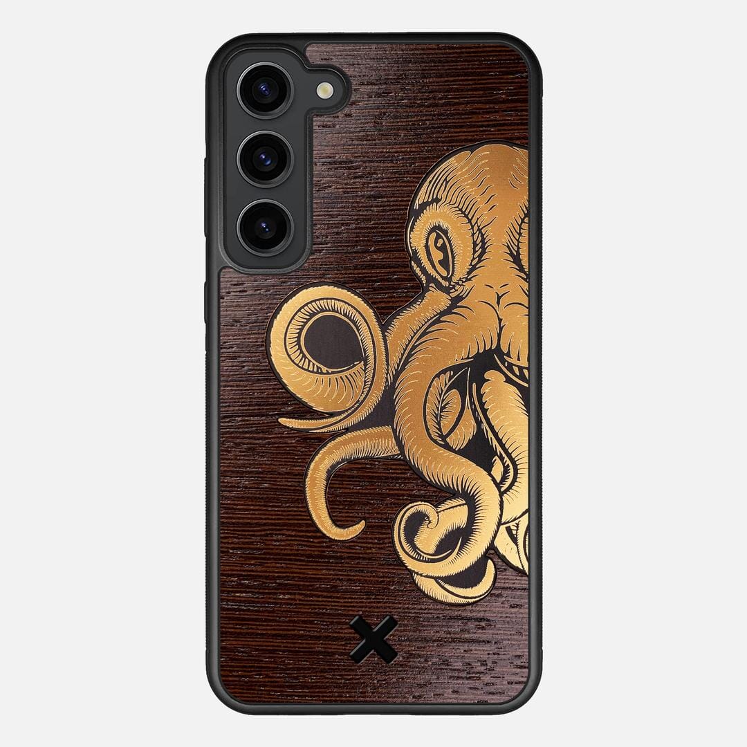 Kraken 2 Case for the Samsung Galaxy S23 Plus featuring an Engraved Gold and Wenge Wood backer with the Keyway X Mark#Phone Model_Galaxy S23 Plus