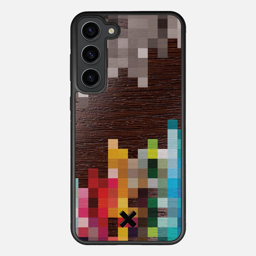 Pixelation Case for the Samsung Galaxy S23 Plus featuring a UV Printed Wenge Wood backer with the Keyway X Mark#Phone Model_Galaxy S23 Plus