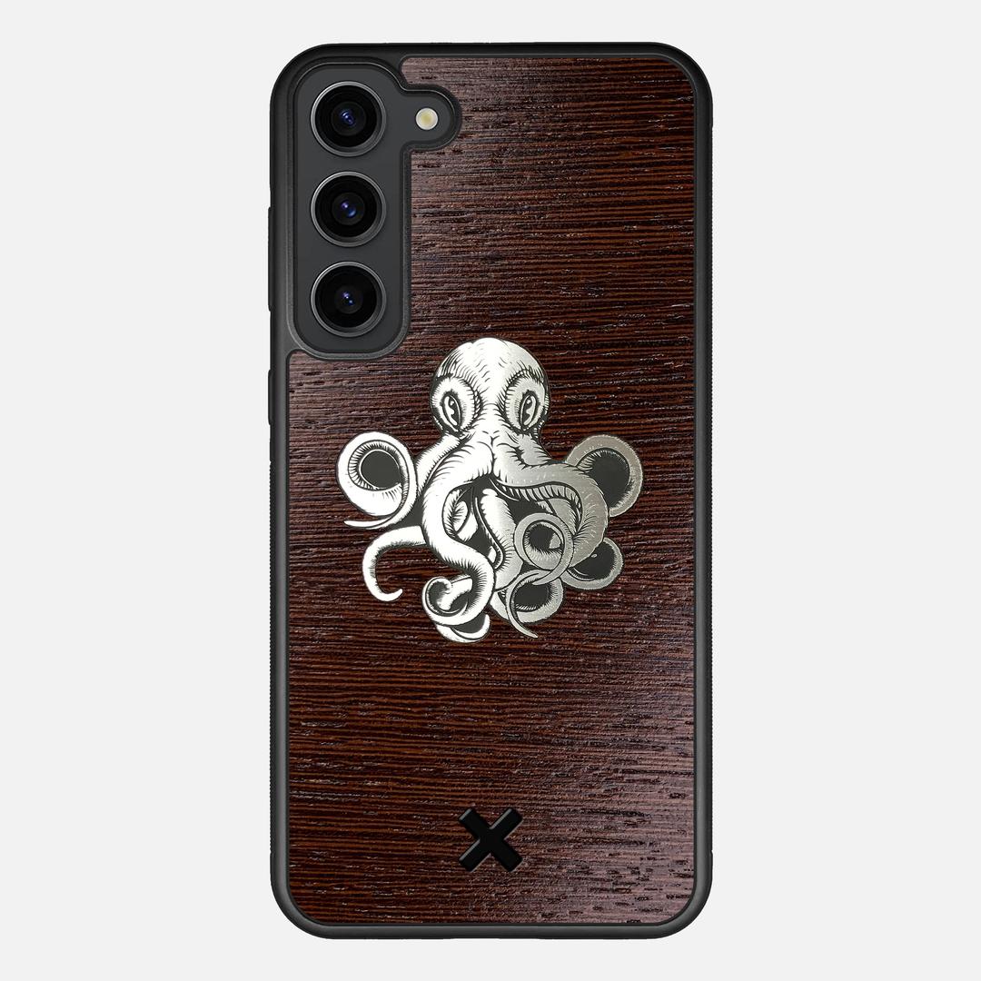 Prize Kraken Case for the Samsung Galaxy S23 Plus featuring an Engraved Silver and Wenge Wood backer with the Keyway X Mark#Phone Model_Galaxy S23 Plus