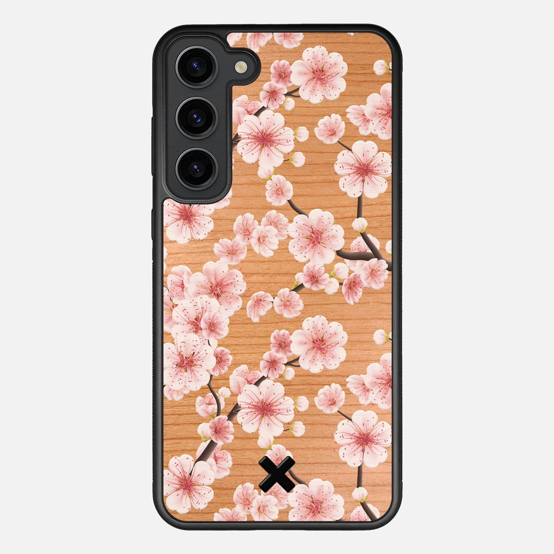 Sakura Case for the Samsung Galaxy S23 Plus featuring a UV Printed Cherry Wood backer with the Keyway X Mark#Phone Model_Galaxy S23 Plus