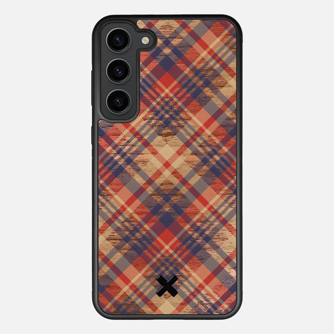 Tartan Case for the Samsung Galaxy S23 Plus featuring a UV Printed Walnut Wood backer with the Keyway X Mark#Phone Model_Galaxy S23 Plus
