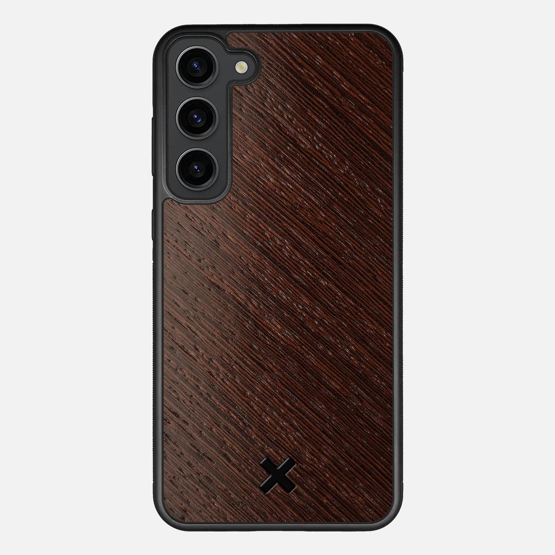 Wenge Pure Case for the Samsung Galaxy S23 Plus featuring a Wenge Wood backer with the Keyway X Mark#Phone Model_Galaxy S23 Plus