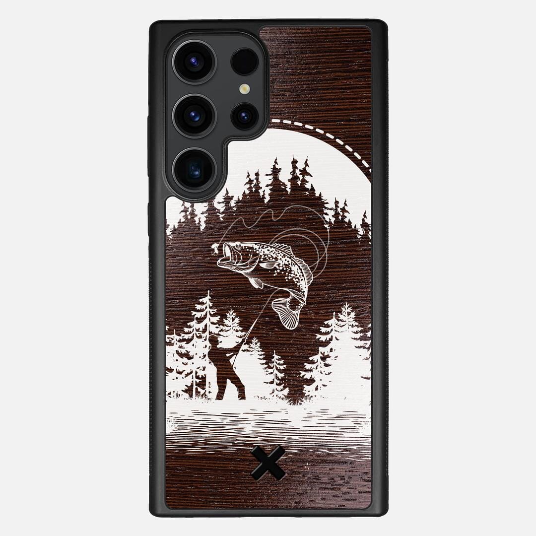 Angler Case for the Samsung Galaxy S23 Ultra featuring a UV Print and Wenge Wood backer with the Keyway X Mark#Phone Model_Galaxy S23 Ultra
