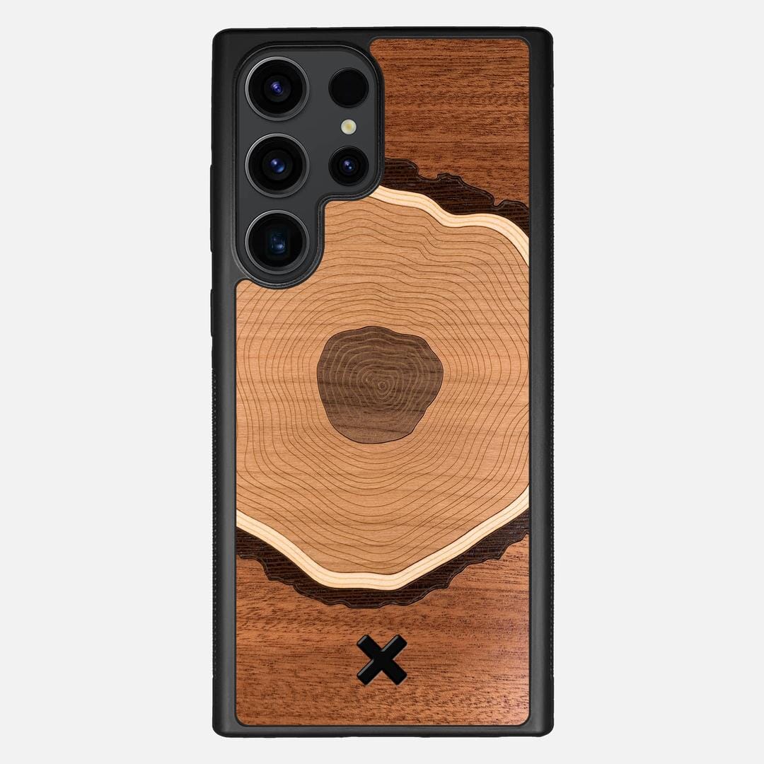 Arbor Case for the Samsung Galaxy S23 Ultra featuring a Sapele, Wenge, Maple, Cherry, and Walnut Wood backer with the Keyway X Mark#Phone Model_Galaxy S23 Ultra