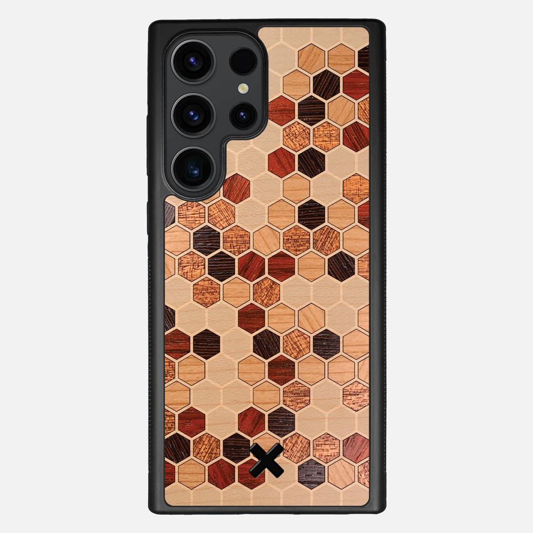 Cellular Case for the Samsung Galaxy S23 Ultra featuring a Maple, Cherry, Sapele, Padauk, and Wenge Wood backer with the Keyway X Mark#Phone Model_Galaxy S23 Ultra