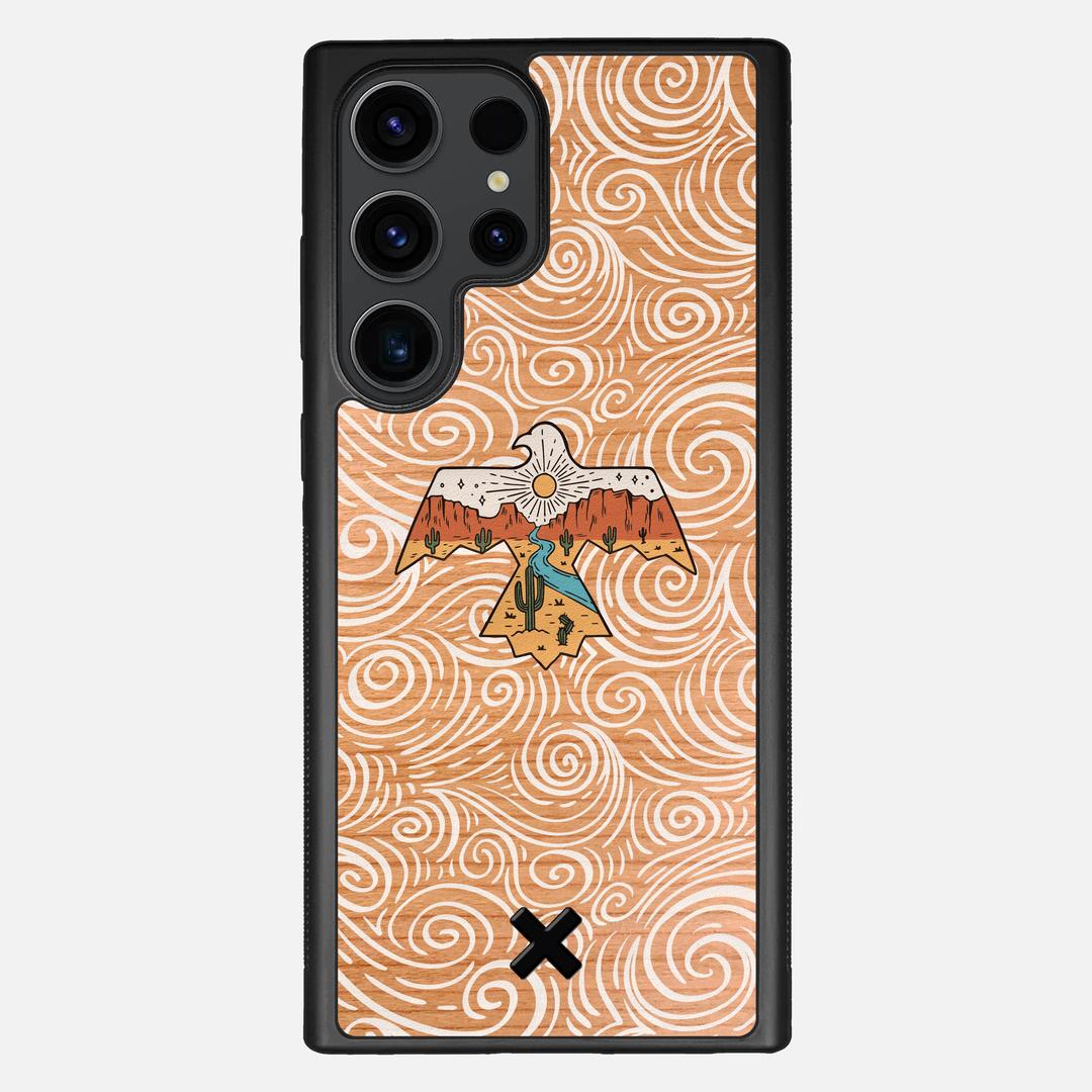 Eagle Case for the Samsung Galaxy S23 Ultra featuring a UV Printed Cherry Wood backer with the Keyway X Mark#Phone Model_Galaxy S23 Ultra