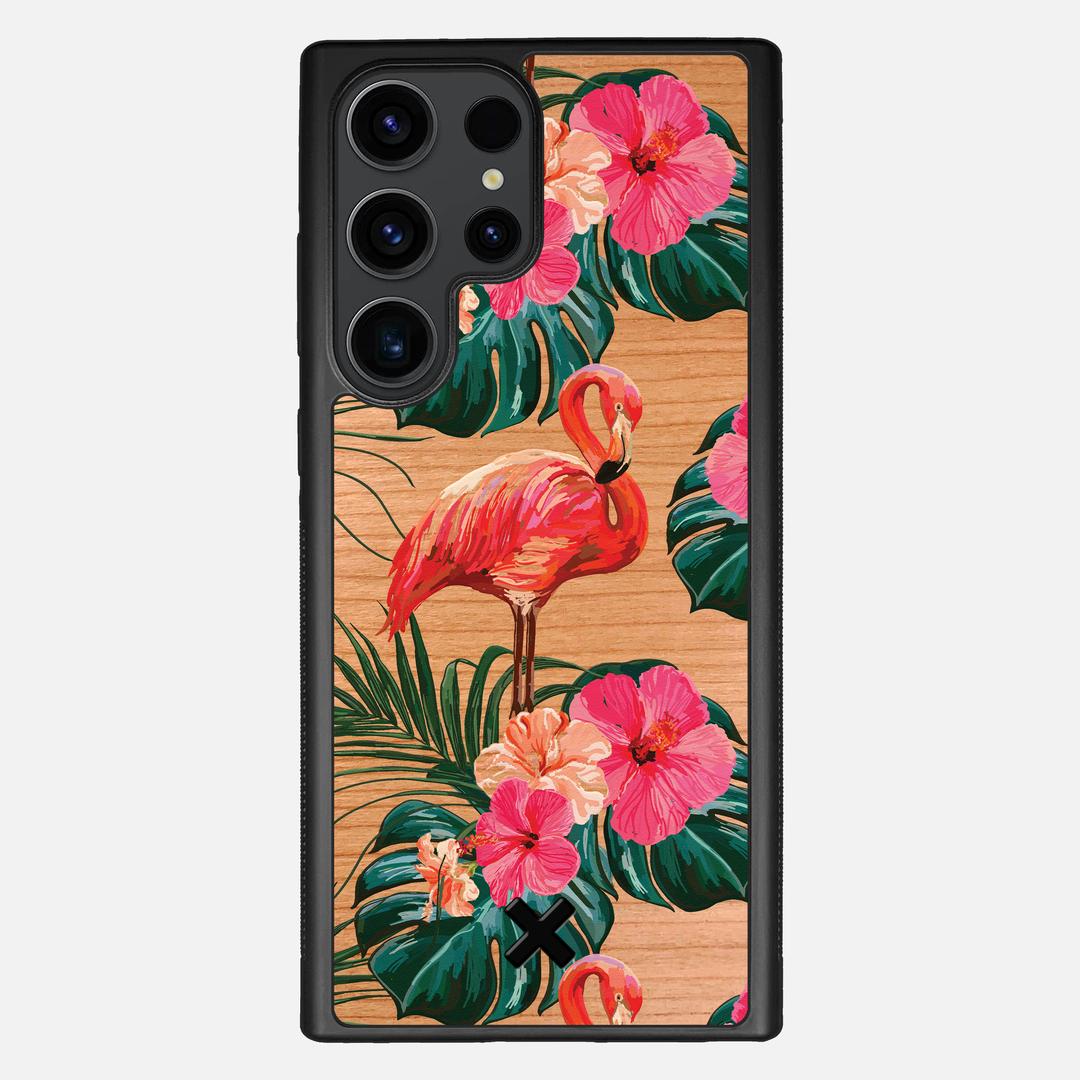 Flamingo Case for the Samsung Galaxy S23 Ultra featuring a UV Printed Cherry Wood backer with the Keyway X Mark#Phone Model_Galaxy S23 Ultra