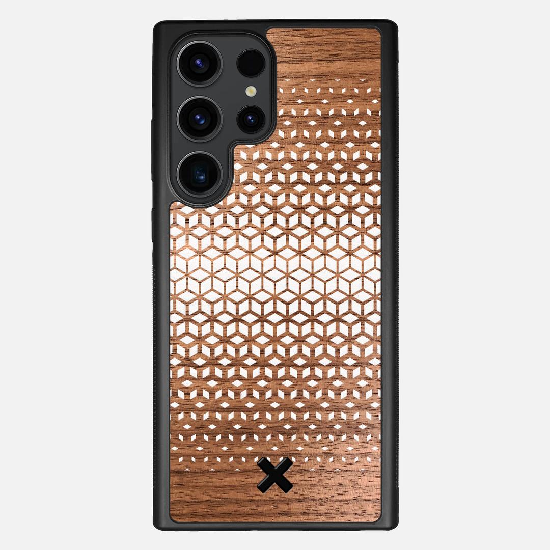 Geo Case for the Samsung Galaxy S23 Ultra featuring a UV Printed Walnut Wood backer with the Keyway X Mark#Phone Model_Galaxy S23 Ultra
