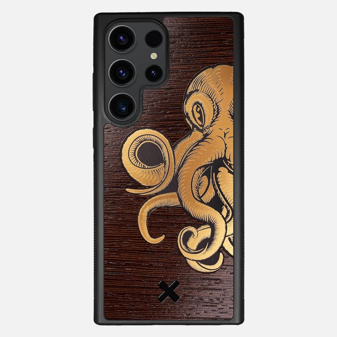 Kraken 2 Case for the Samsung Galaxy S23 Ultra featuring an Engraved Gold and Wenge Wood backer with the Keyway X Mark#Phone Model_Galaxy S23 Ultra