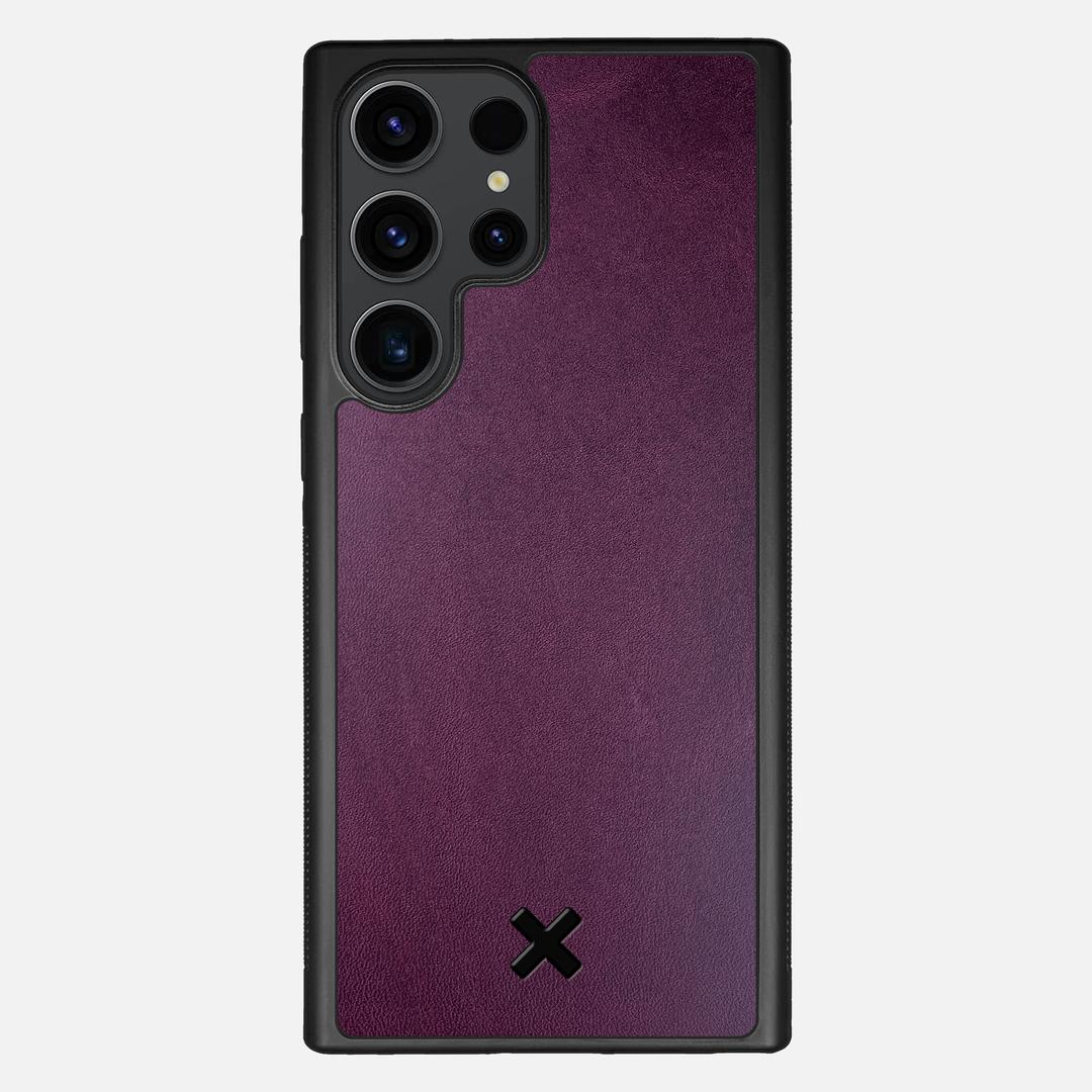 Plum Leather Case for the Samsung Galaxy S23 Ultra featuring a Genuine Leather backer with the Keyway X Mark#Phone Model_Galaxy S23 Ultra
