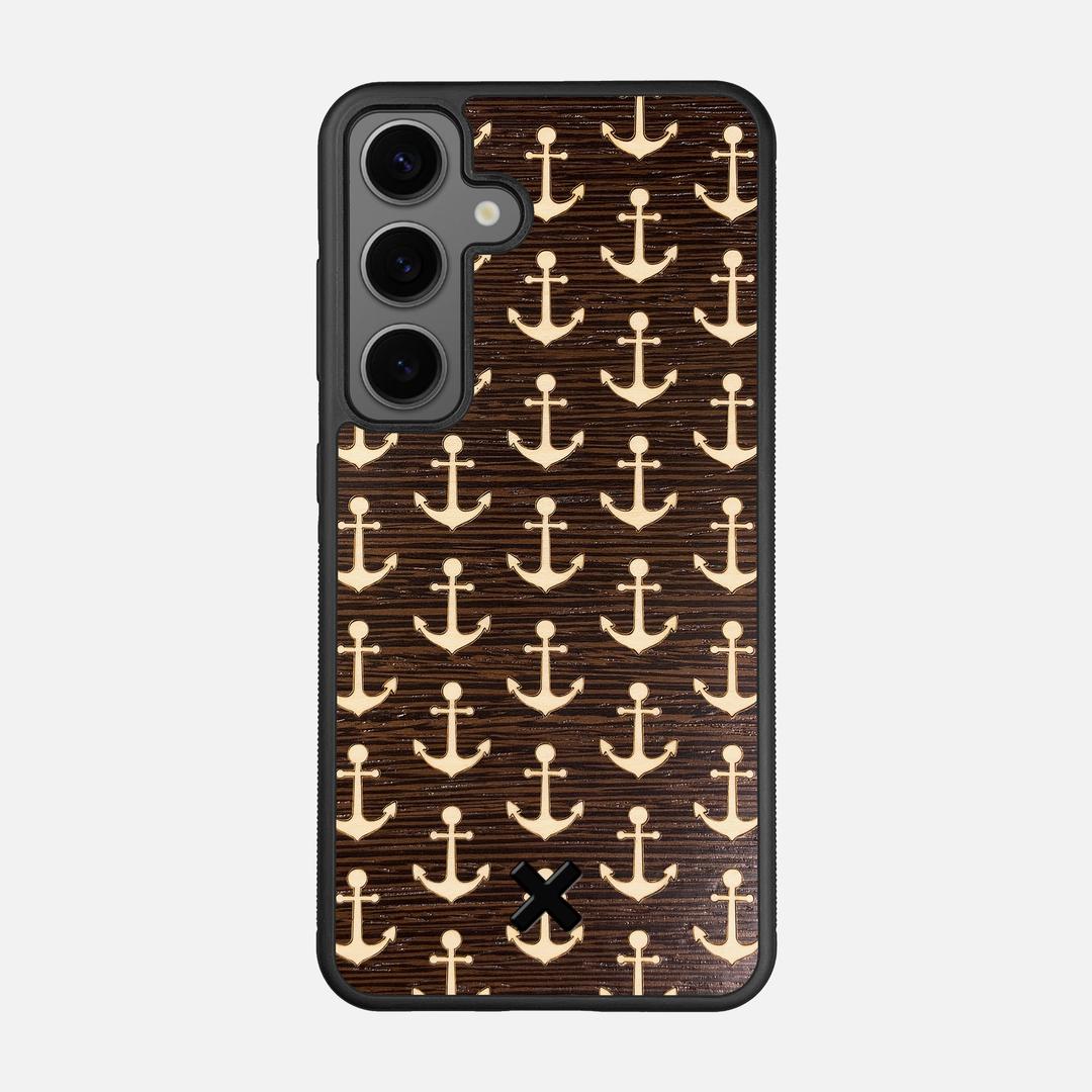 Anchor Case for the Samsung Galaxy S24 featuring a Maple and Wenge Wood backer with the Keyway X Mark#Phone Model_Galaxy S24
