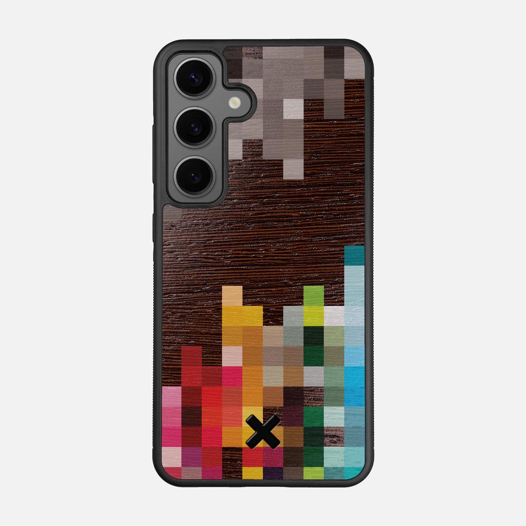 Pixelation Case for the Samsung Galaxy S24 featuring a UV Printed Wenge Wood backer with the Keyway X Mark#Phone Model_Galaxy S24