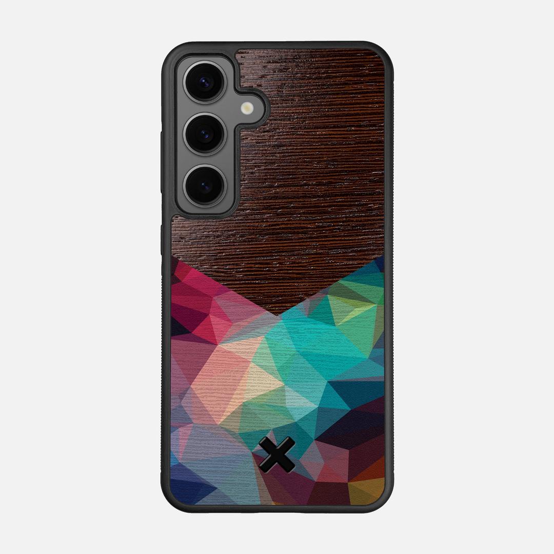 Prism Case for the Samsung Galaxy S24 featuring a UV Printed Wenge Wood backer with the Keyway X Mark#Phone Model_Galaxy S24