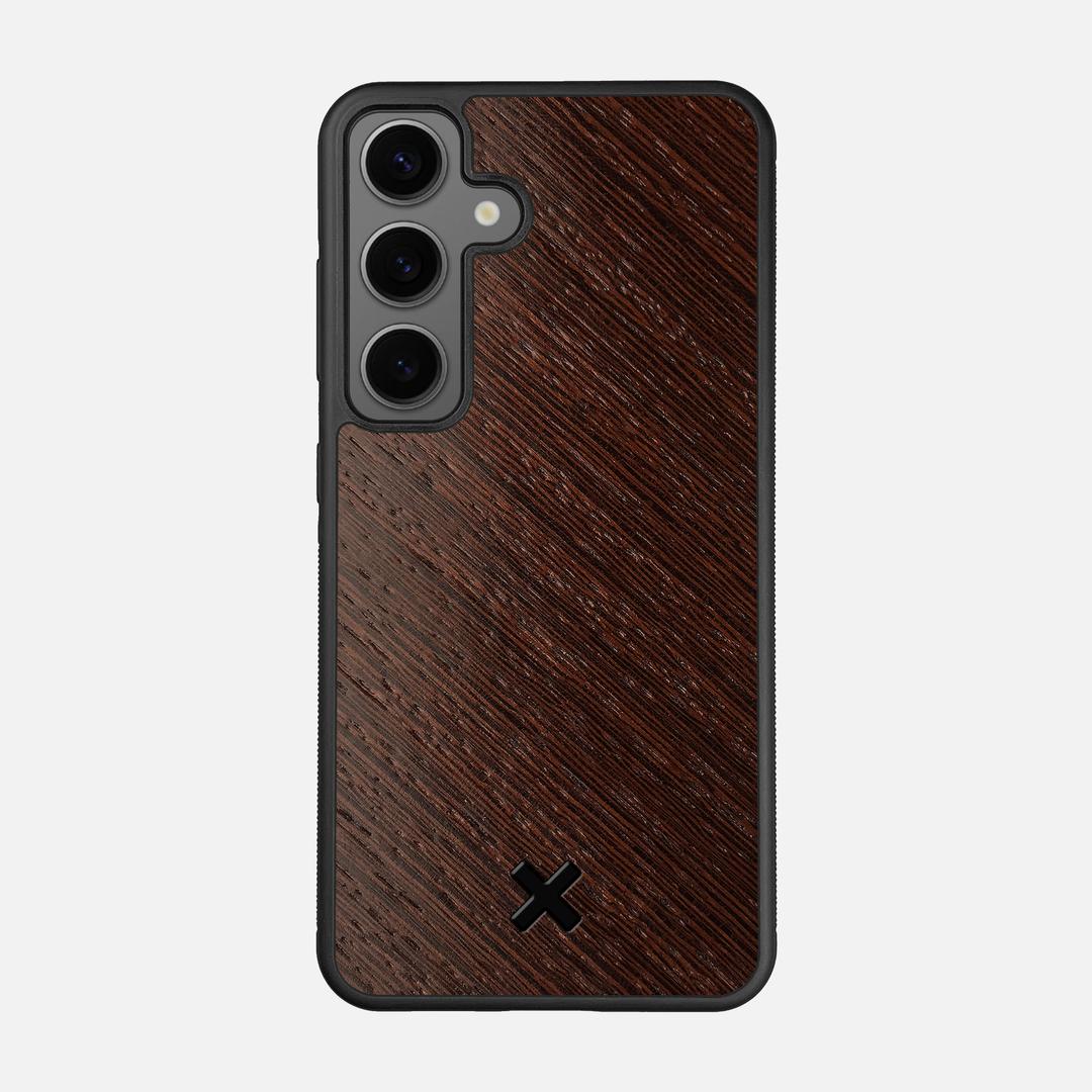 Wenge Pure Case for the Samsung Galaxy S24 featuring a Wenge Wood backer with the Keyway X Mark#Phone Model_Galaxy S24