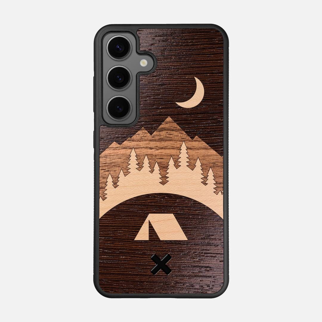 Woodland Case for the Samsung Galaxy S24 featuring a Wenge, Maple, and Walnut Wood backer with the Keyway X Mark#Phone Model_Galaxy S24