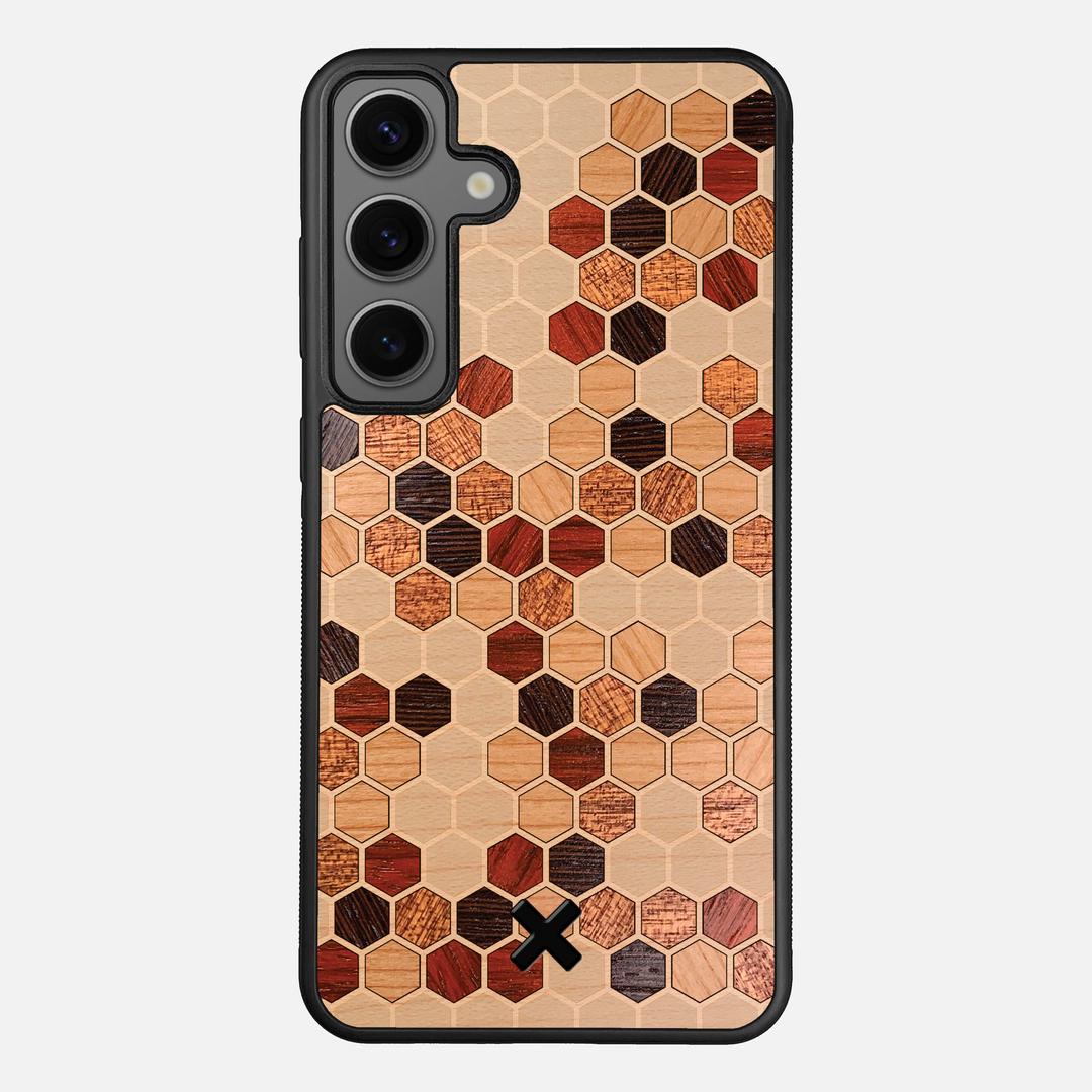Cellular Case for the Samsung Galaxy S24 Plus featuring a Maple, Cherry, Sapele, Padauk, and Wenge Wood backer with the Keyway X Mark#Phone Model_Galaxy S24 Plus