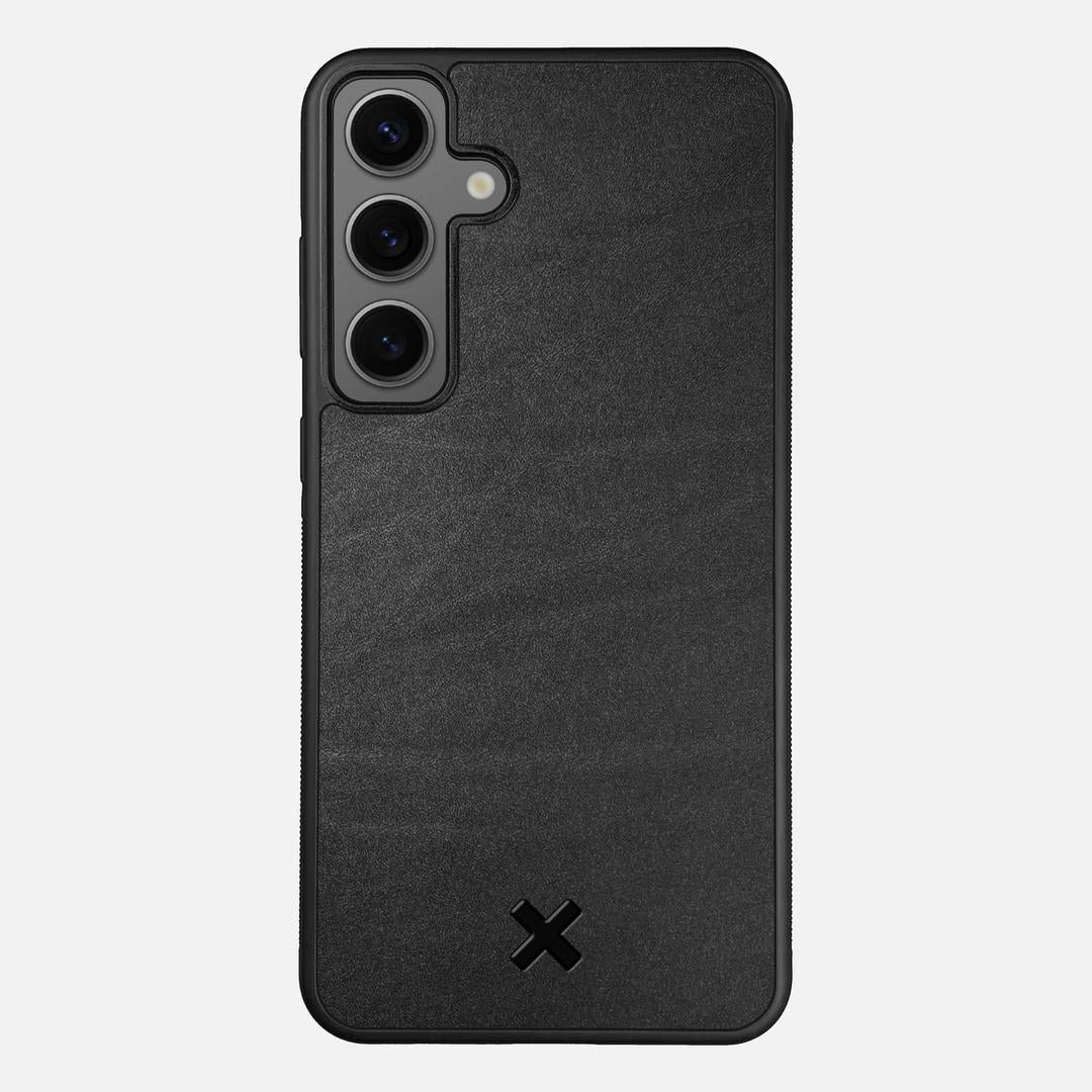 Charcoal Leather Case for the Samsung Galaxy S24 Plus featuring a Genuine Leather backer with the Keyway X Mark#Phone Model_Galaxy S24 Plus