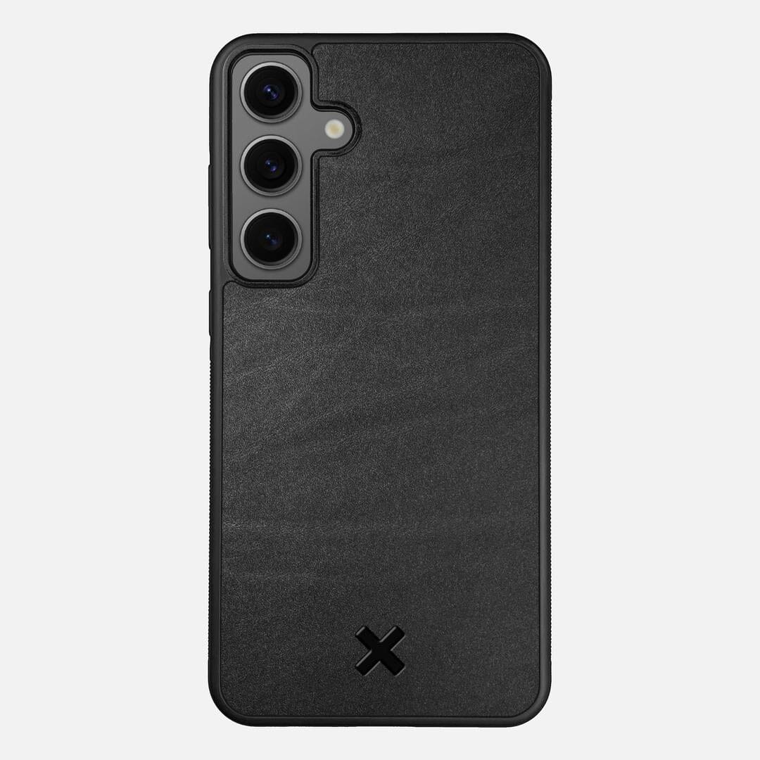 Charcoal Leather Case for the Samsung Galaxy S24 Plus featuring a Genuine Leather backer with the Keyway X Mark#Phone Model_Galaxy S24 Plus