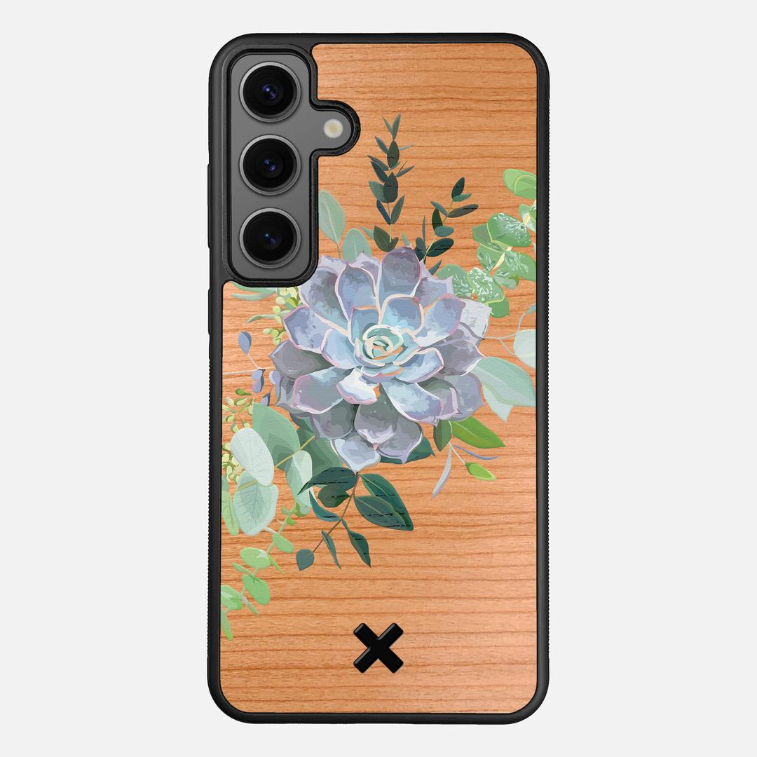 Pollux Case for the Samsung Galaxy S24 Plus featuring a UV Printed Cherry Wood backer with the Keyway X Mark#Phone Model_Galaxy S24 Plus