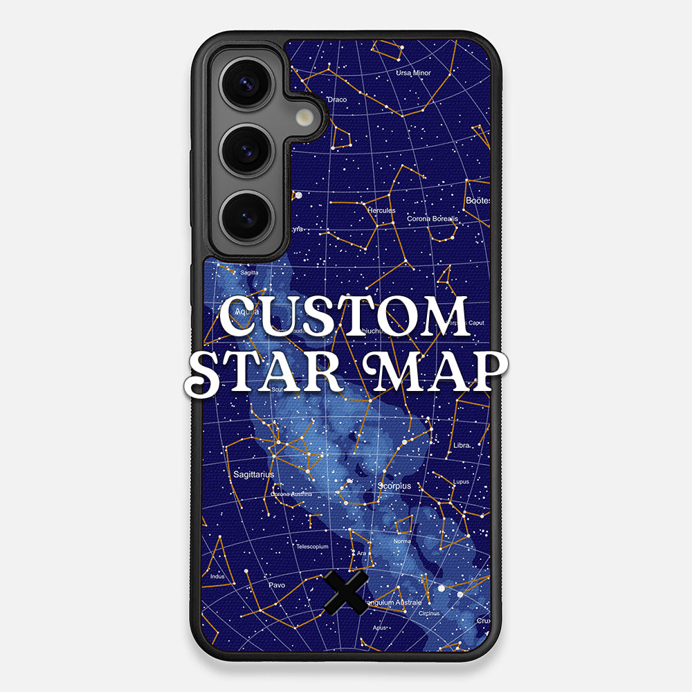 Front view of the Custom Star Map Printed Canvas Galaxy S24+ Case by Keyway Designs