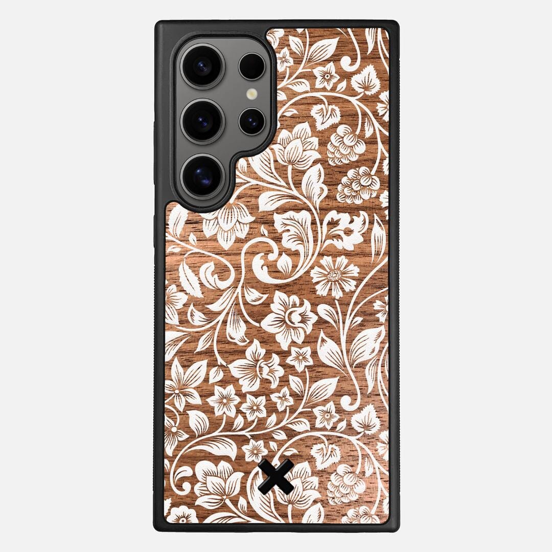 Blossom Case for the Samsung Galaxy S24 Ultra featuring a UV Printed Walnut Wood backer with the Keyway X Mark#Phone Model_Galaxy S24 Ultra