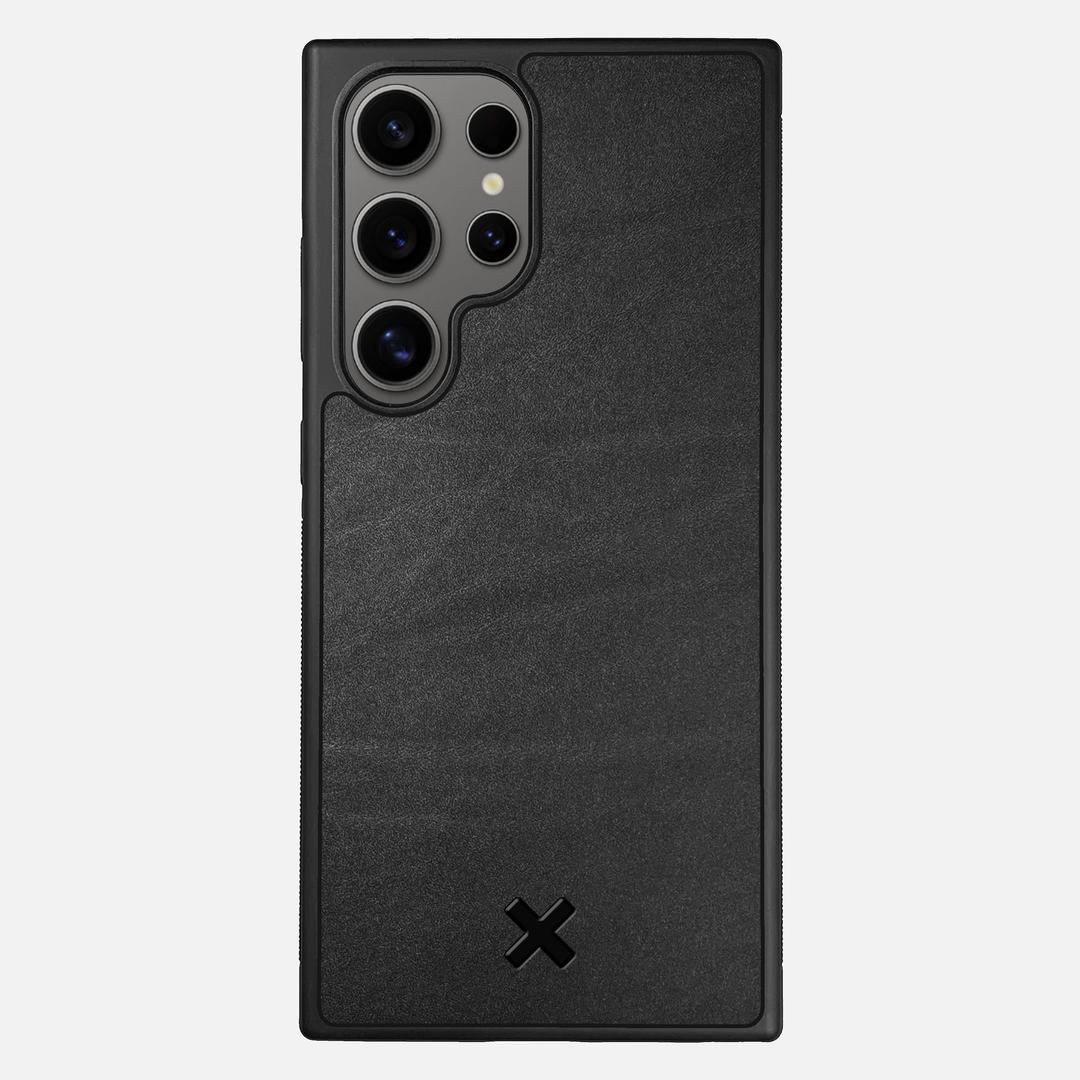 Charcoal Leather Case for the Samsung Galaxy S24 Ultra featuring a Genuine Leather backer with the Keyway X Mark#Phone Model_Galaxy S24 Ultra