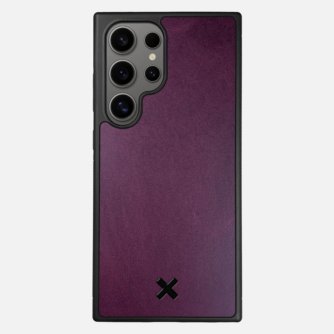 Plum Leather Case for the Samsung Galaxy S24 Ultra featuring a Genuine Leather backer with the Keyway X Mark#Phone Model_Galaxy S24 Ultra