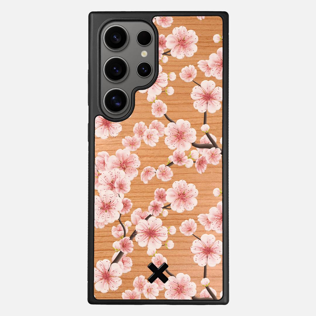 Sakura Case for the Samsung Galaxy S24 Ultra featuring a UV Printed Cherry Wood backer with the Keyway X Mark#Phone Model_Galaxy S24 Ultra