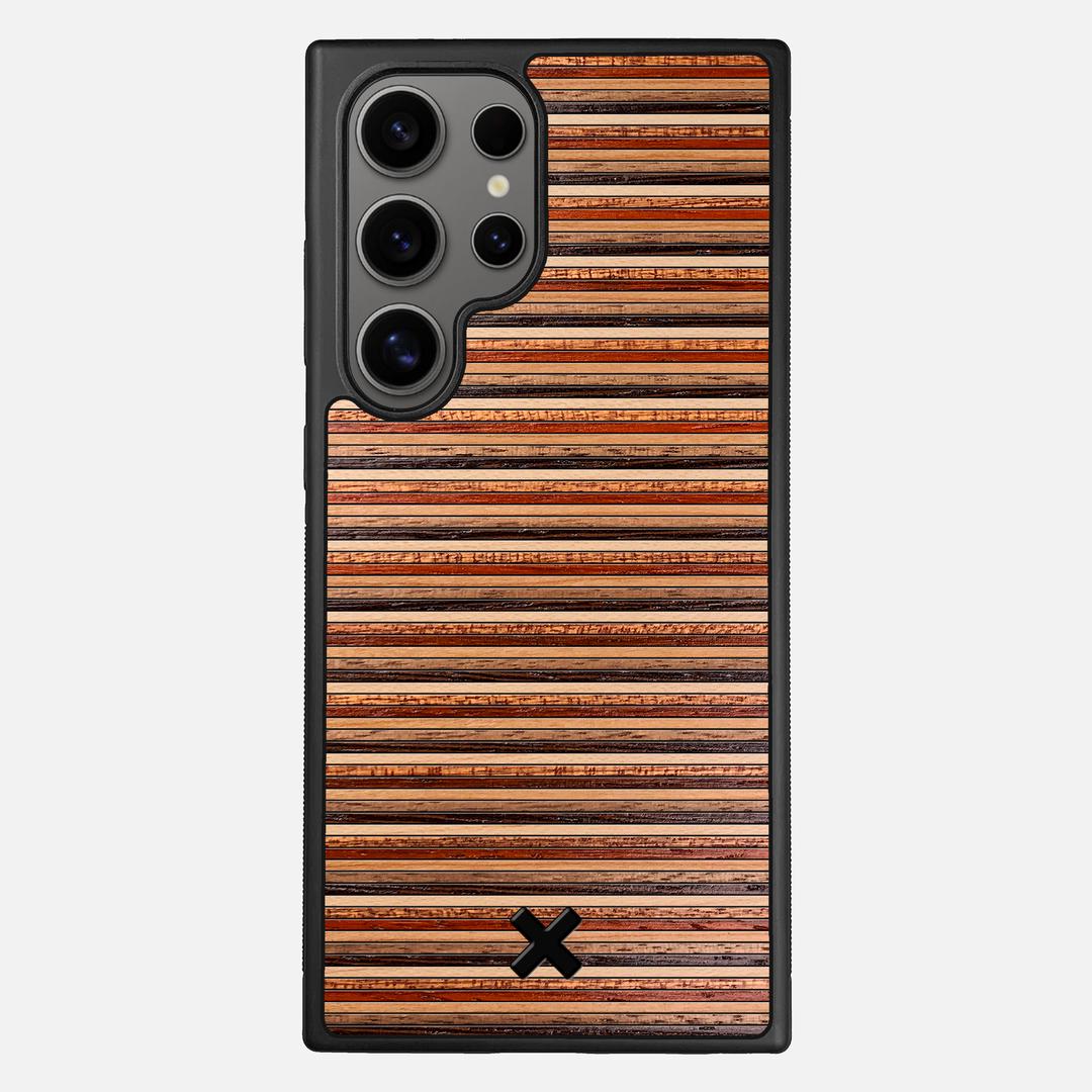 Strata Case for the Samsung Galaxy S24 Ultra featuring a Maple, Sapele, Padauk, Cherry, Walnut, and Wenge Wood backer with the Keyway X Mark#Phone Model_Galaxy S24 Ultra