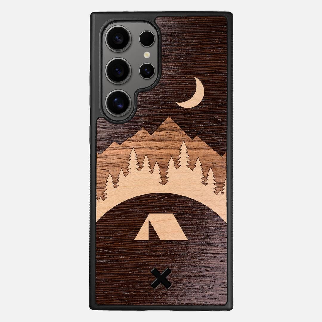 Woodland Case for the Samsung Galaxy S24 Ultra featuring a Wenge, Maple, and Walnut Wood backer with the Keyway X Mark#Phone Model_Galaxy S24 Ultra