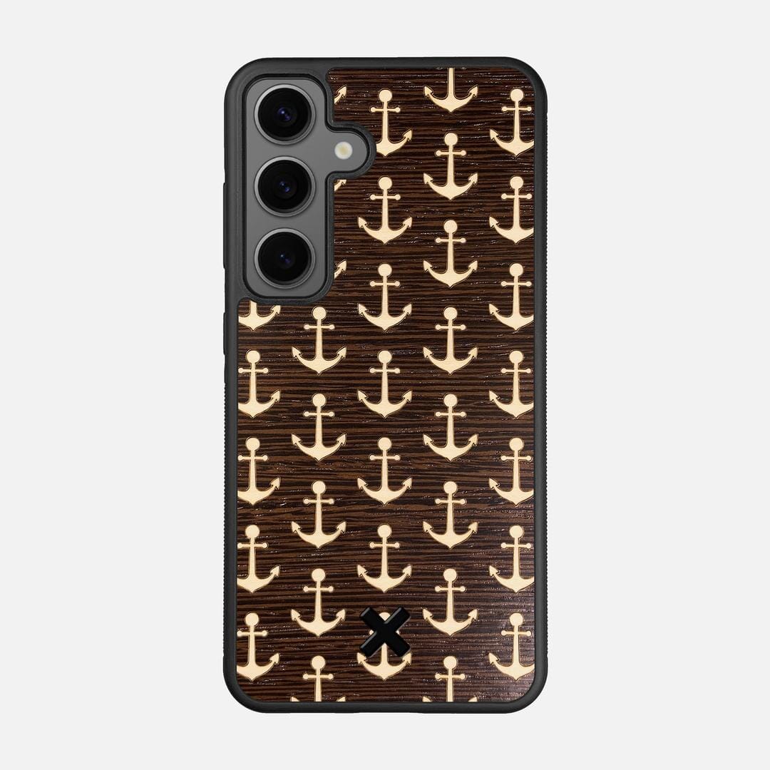 Anchor Case for the Samsung Galaxy S25 featuring a Maple and Wenge Wood backer with the Keyway X Mark#Phone Model_Galaxy S25