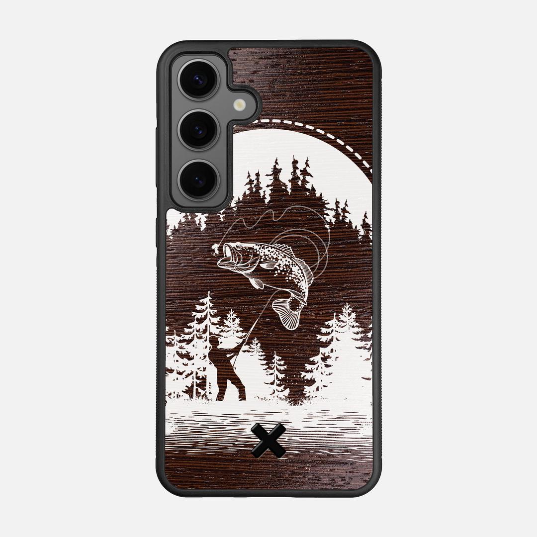 Angler Case for the Samsung Galaxy S25 featuring a UV Print and Wenge Wood backer with the Keyway X Mark#Phone Model_Galaxy S25