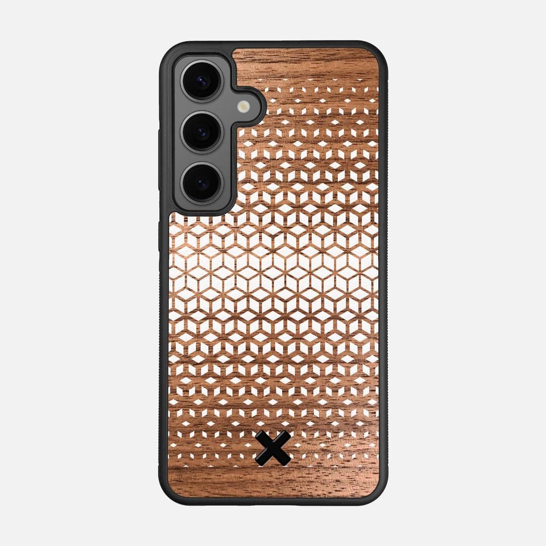 Geo Case for the Samsung Galaxy S25 featuring a UV Printed Walnut Wood backer with the Keyway X Mark#Phone Model_Galaxy S25