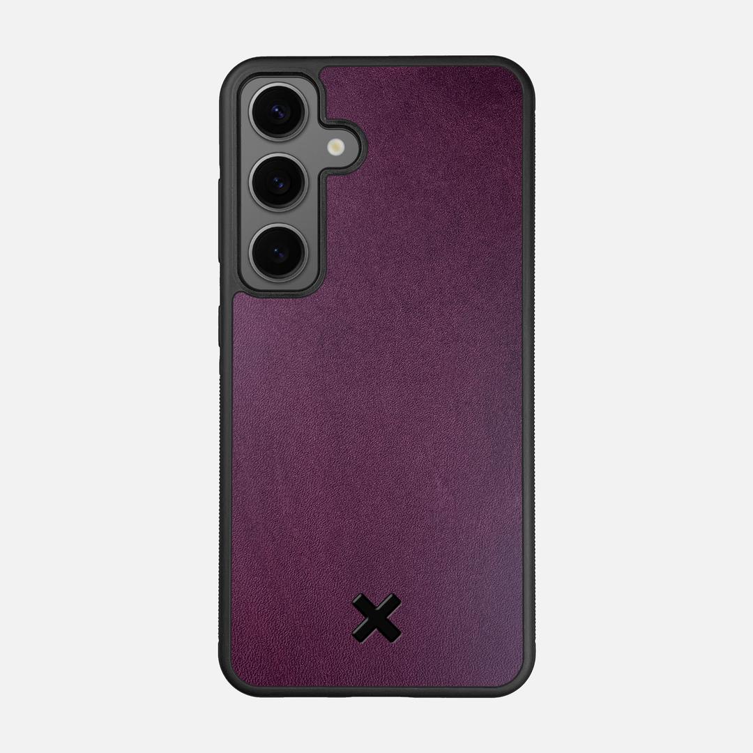 Plum Leather Case for the Samsung Galaxy S25 featuring a Genuine Leather backer with the Keyway X Mark#Phone Model_Galaxy S25