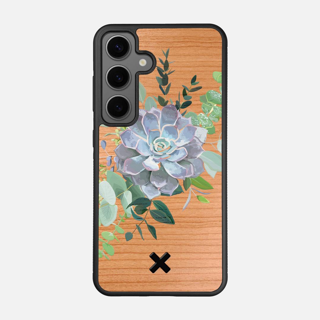Pollux Case for the Samsung Galaxy S25 featuring a UV Printed Cherry Wood backer with the Keyway X Mark#Phone Model_Galaxy S25