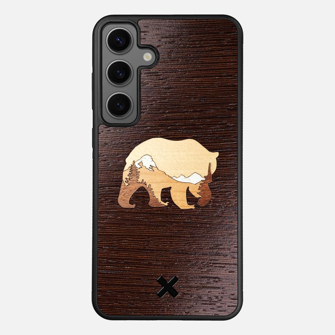Bear Mountain Case for the Samsung Galaxy S25 Plus featuring a Wenge, Maple, Cherry, and Sapele Wood backer with the Keyway X Mark#Phone Model_Galaxy S25 Plus