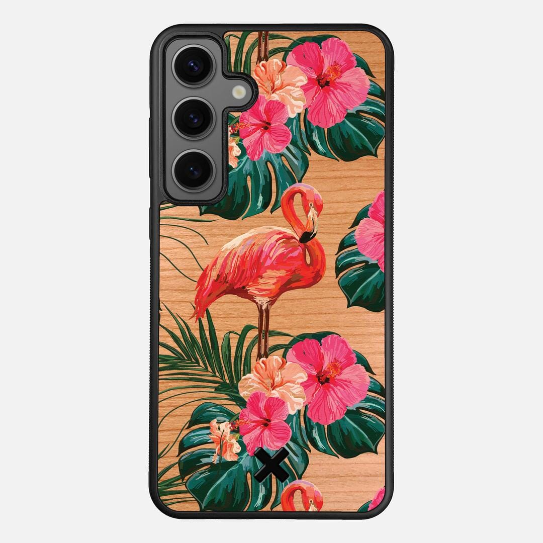Flamingo Case for the Samsung Galaxy S25 Plus featuring a UV Printed Cherry Wood backer with the Keyway X Mark#Phone Model_Galaxy S25 Plus