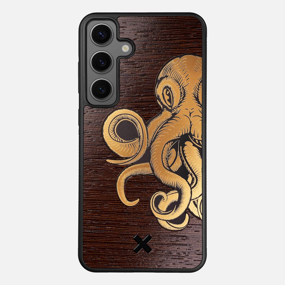 Kraken 2 Case for the Samsung Galaxy S25 Plus featuring an Engraved Gold and Wenge Wood backer with the Keyway X Mark#Phone Model_Galaxy S25 Plus