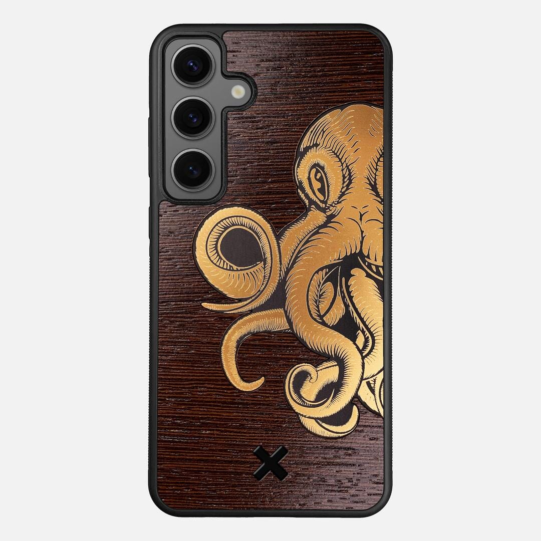 Kraken 2 Case for the Samsung Galaxy S25 Plus featuring an Engraved Gold and Wenge Wood backer with the Keyway X Mark#Phone Model_Galaxy S25 Plus
