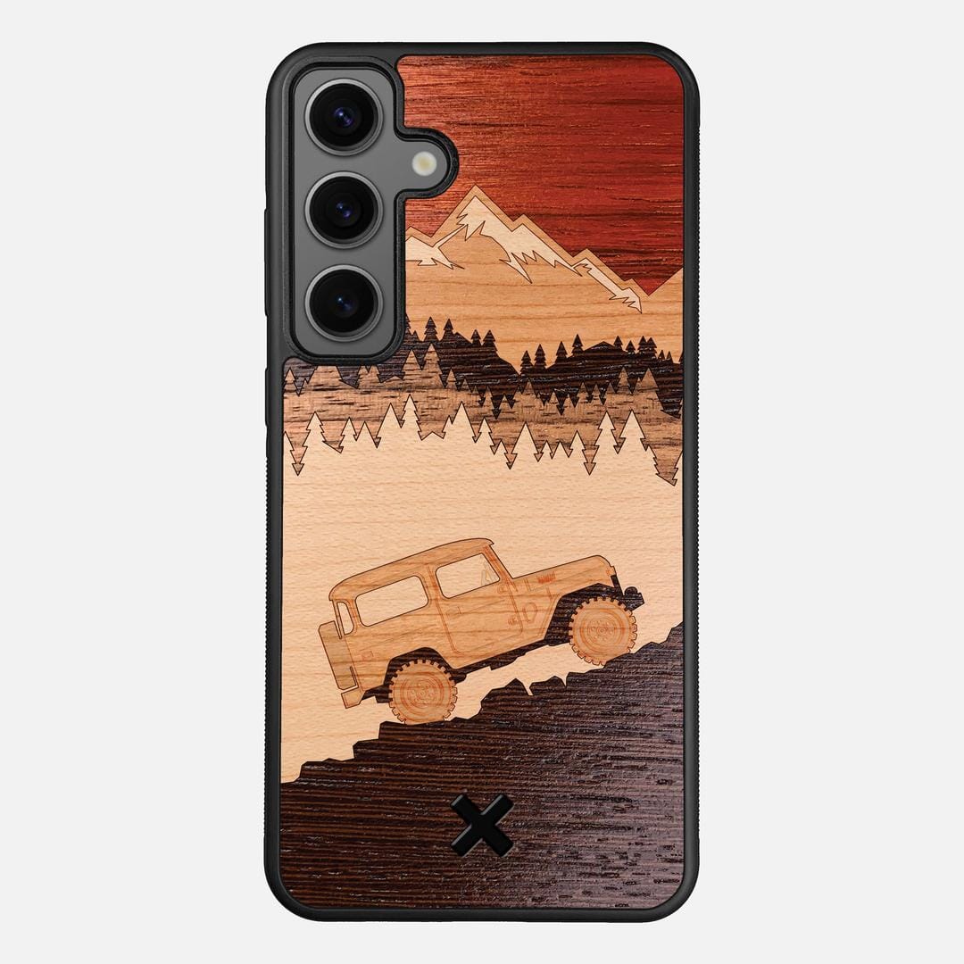 Off-Road Case for the Samsung Galaxy S25 Plus featuring a Padauk, Cherry, Maple, and Walnut Wood backer with the Keyway X Mark#Phone Model_Galaxy S25 Plus