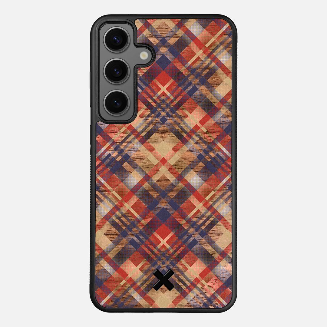 Tartan Case for the Samsung Galaxy S25 Plus featuring a UV Printed Walnut Wood backer with the Keyway X Mark#Phone Model_Galaxy S25 Plus