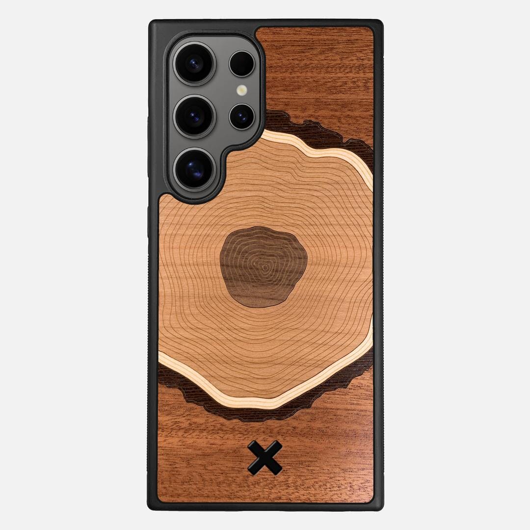Arbor Case for the Samsung Galaxy S25 Ultra featuring a Sapele, Wenge, Maple, Cherry, and Walnut Wood backer with the Keyway X Mark#Phone Model_Galaxy S25 Ultra