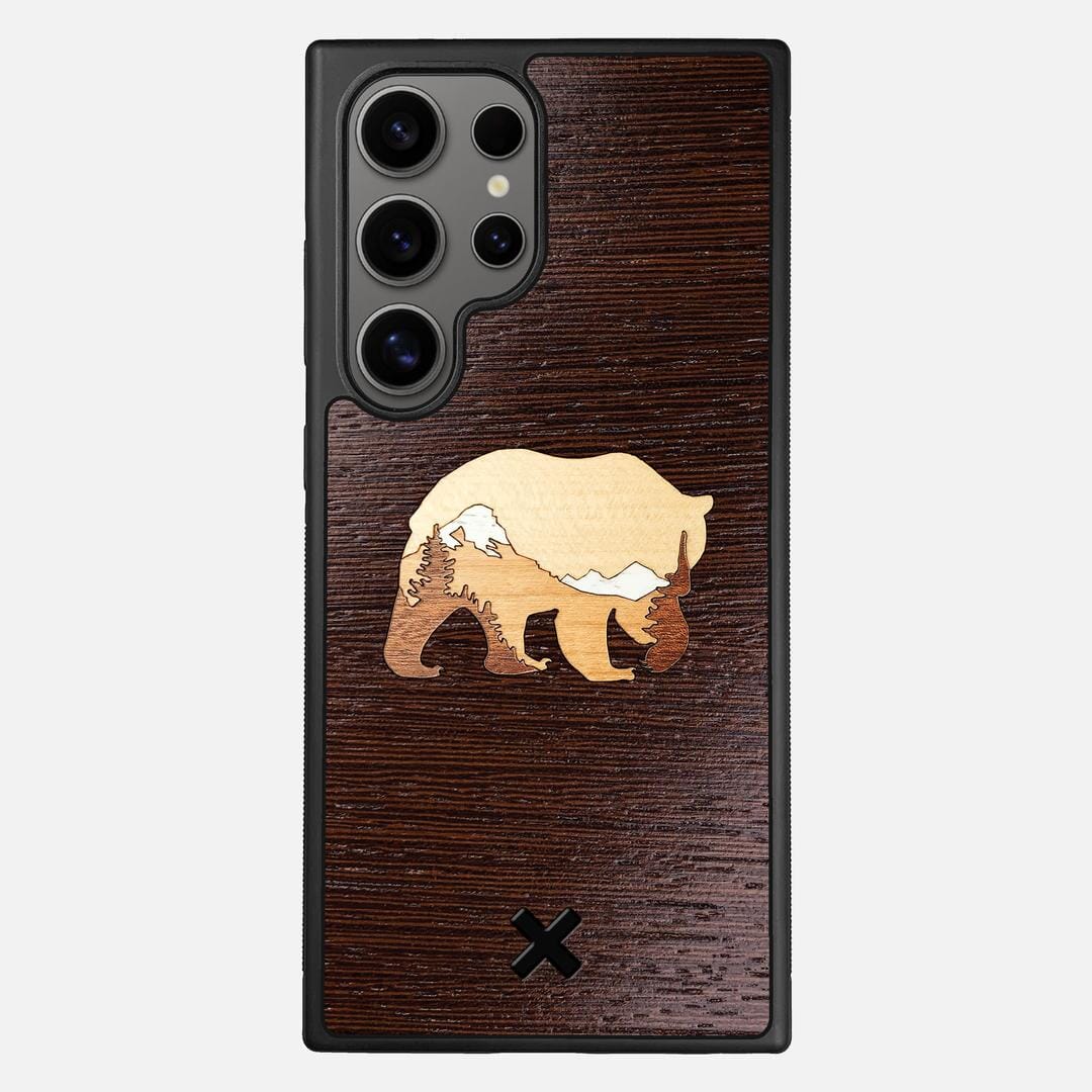 Bear Mountain Case for the Samsung Galaxy S25 Ultra featuring a Wenge, Maple, Cherry, and Sapele Wood backer with the Keyway X Mark#Phone Model_Galaxy S25 Ultra