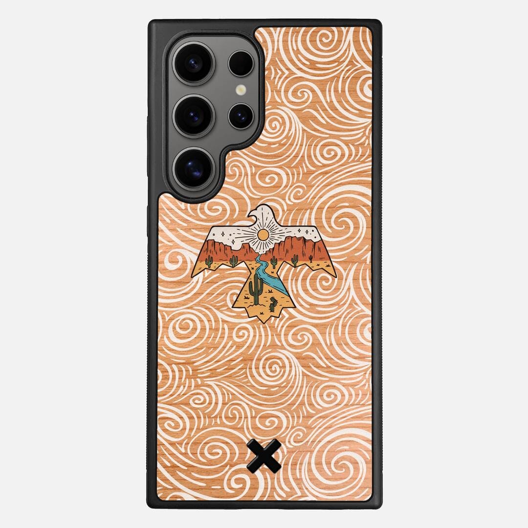 Eagle Case for the Samsung Galaxy S25 Ultra featuring a UV Printed Cherry Wood backer with the Keyway X Mark#Phone Model_Galaxy S25 Ultra