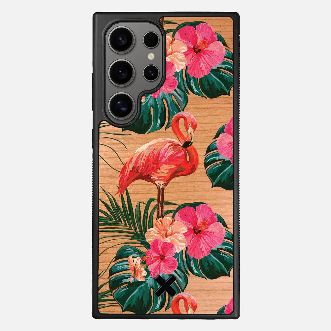 Flamingo Case for the Samsung Galaxy S25 Ultra featuring a UV Printed Cherry Wood backer with the Keyway X Mark#Phone Model_Galaxy S25 Ultra