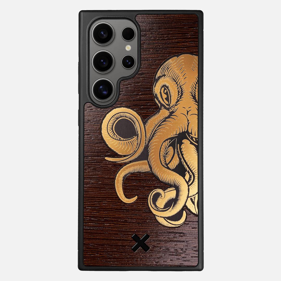 Kraken 2 Case for the Samsung Galaxy S25 Ultra featuring an Engraved Gold and Wenge Wood backer with the Keyway X Mark#Phone Model_Galaxy S25 Ultra
