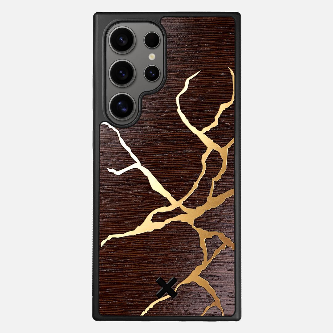 Restore Case for the Samsung Galaxy S25 Ultra featuring a Gold and Wenge Wood backer with the Keyway X Mark#Phone Model_Galaxy S25 Ultra